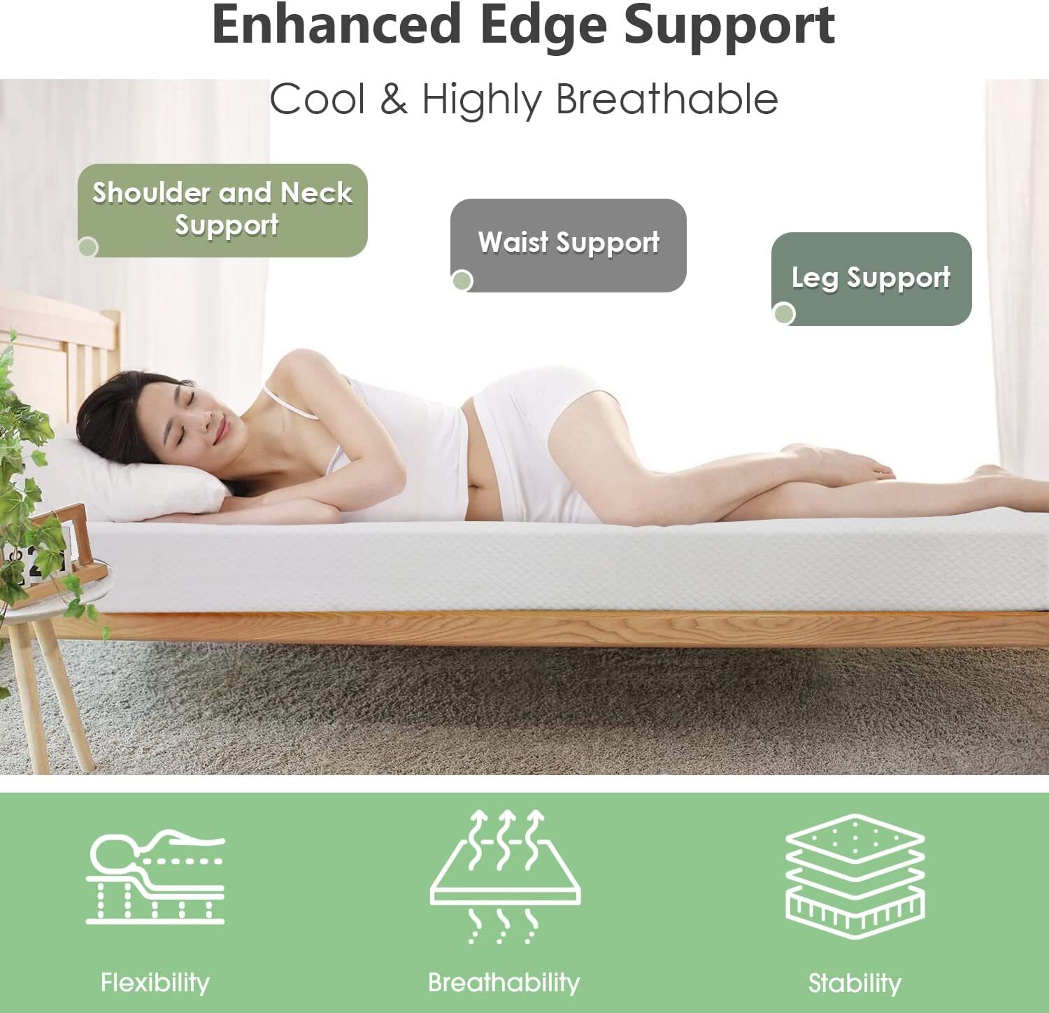6″ 8″ 10″ Gel Memory Foam Mattress Cool Twin Full Queen King Mattress In A Box