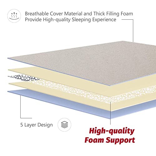 Japanese Floor Mattress Futon Mattress, Thicken Sleeping Pad Full Off White