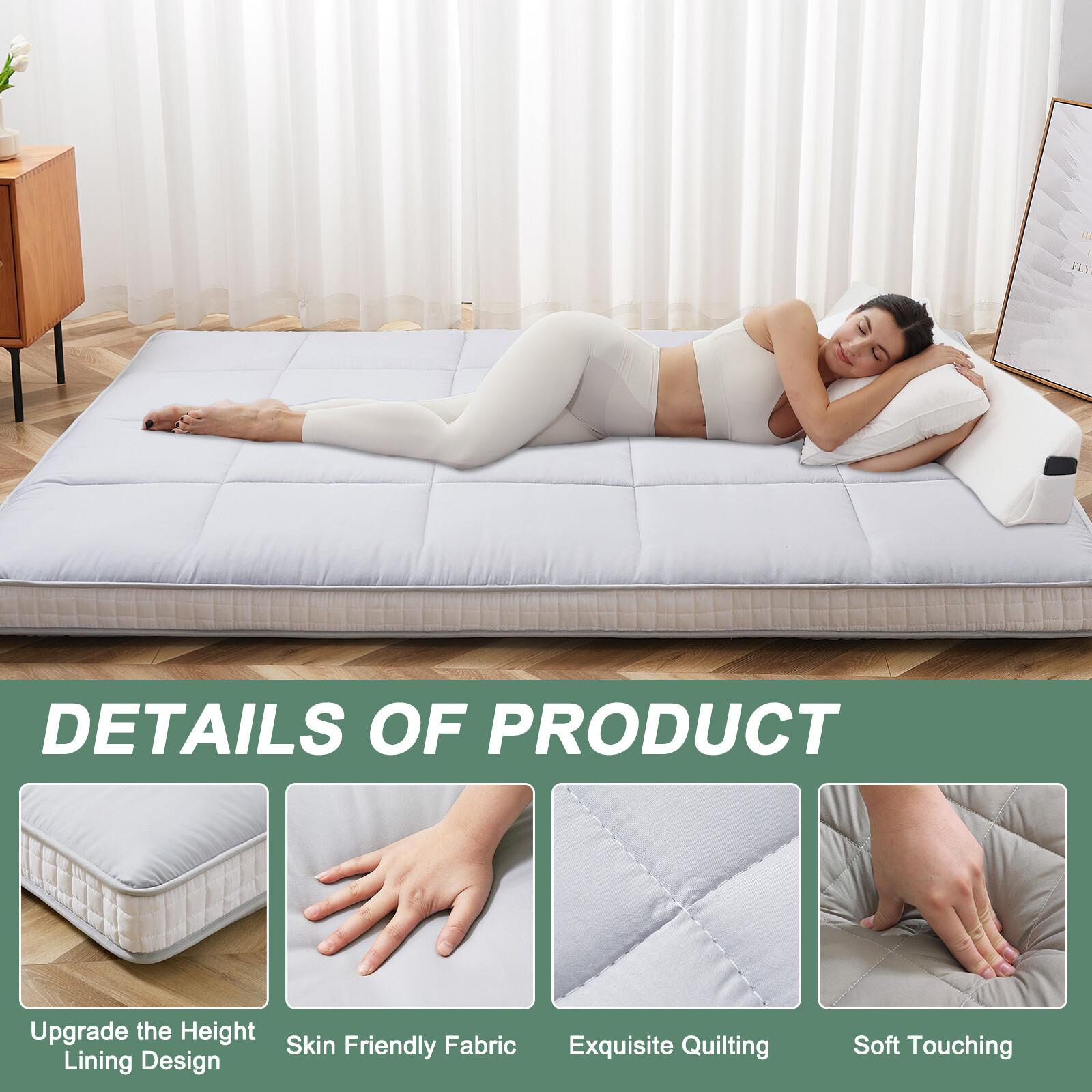 SLSY Japanese Futon Mattress Foldable Roll Up Mat Boys Girls Dormitory Pad Kids