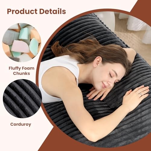 10″ Futon Mattress Queen Size,Futons Sofa Couch Bed Queen (10 Inches) Black