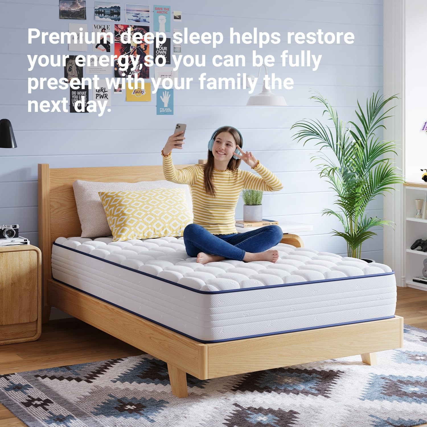 Avenco 6 Inch Twin Mattress, Foam and Spring Hybrid Mattresses in a Box, Medi…