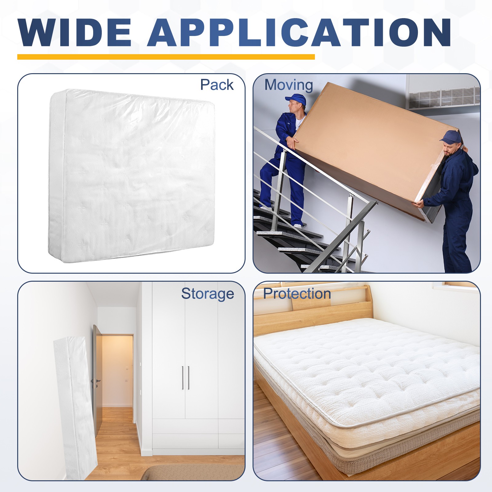 Mattress Bag for Moving and Storage, Storage Cover, Twin Size, 78.7″x47.2″x11.8″