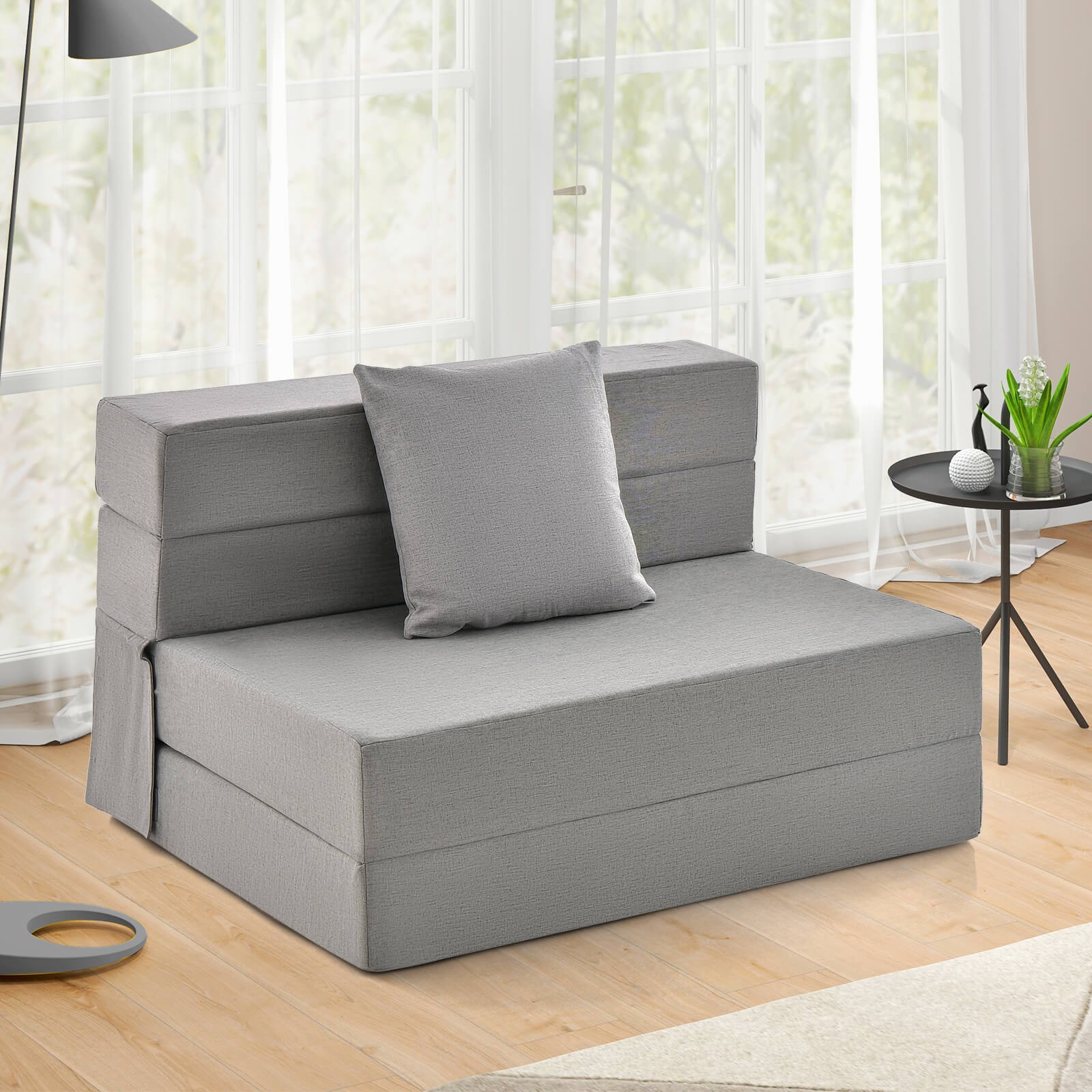 6″ Tri-fold Mattress w/Pillow Sofa Bed w/ High-Density Foam Additional Seating