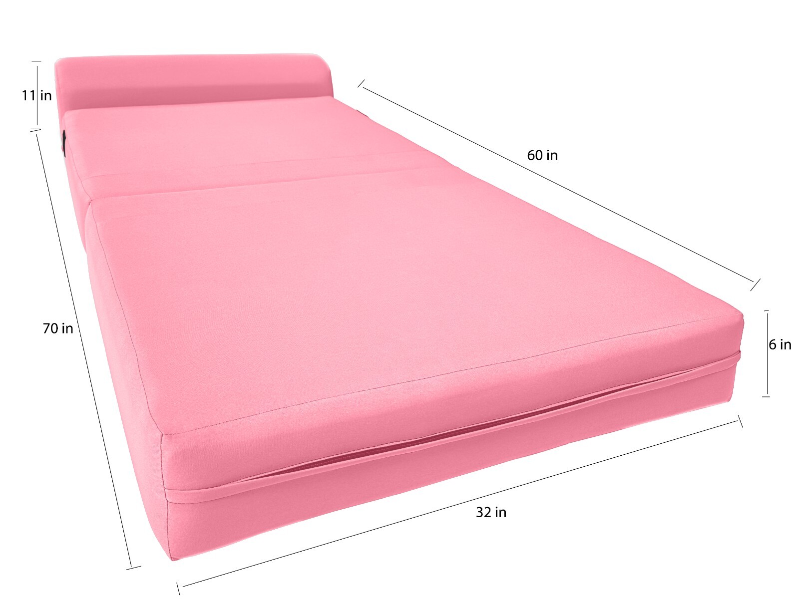 Twin Sleeper Chair Folding Foam Beds, Bedding Sofa, Couches 6x36x70 Pink