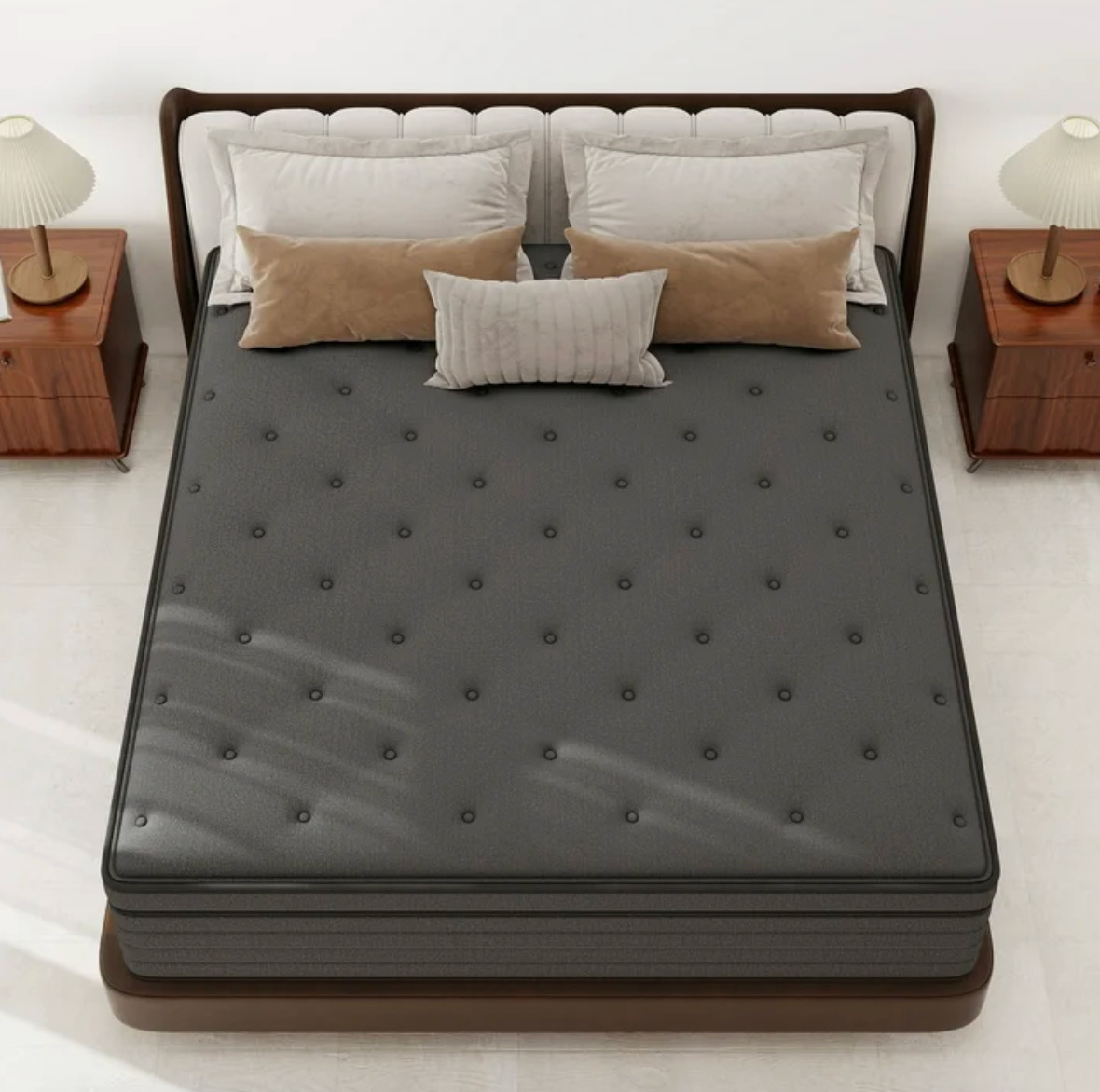 14″ Colchones KING Size De Espuma 14 Pulgadas Memory Foam Bed Hybrid Mattress