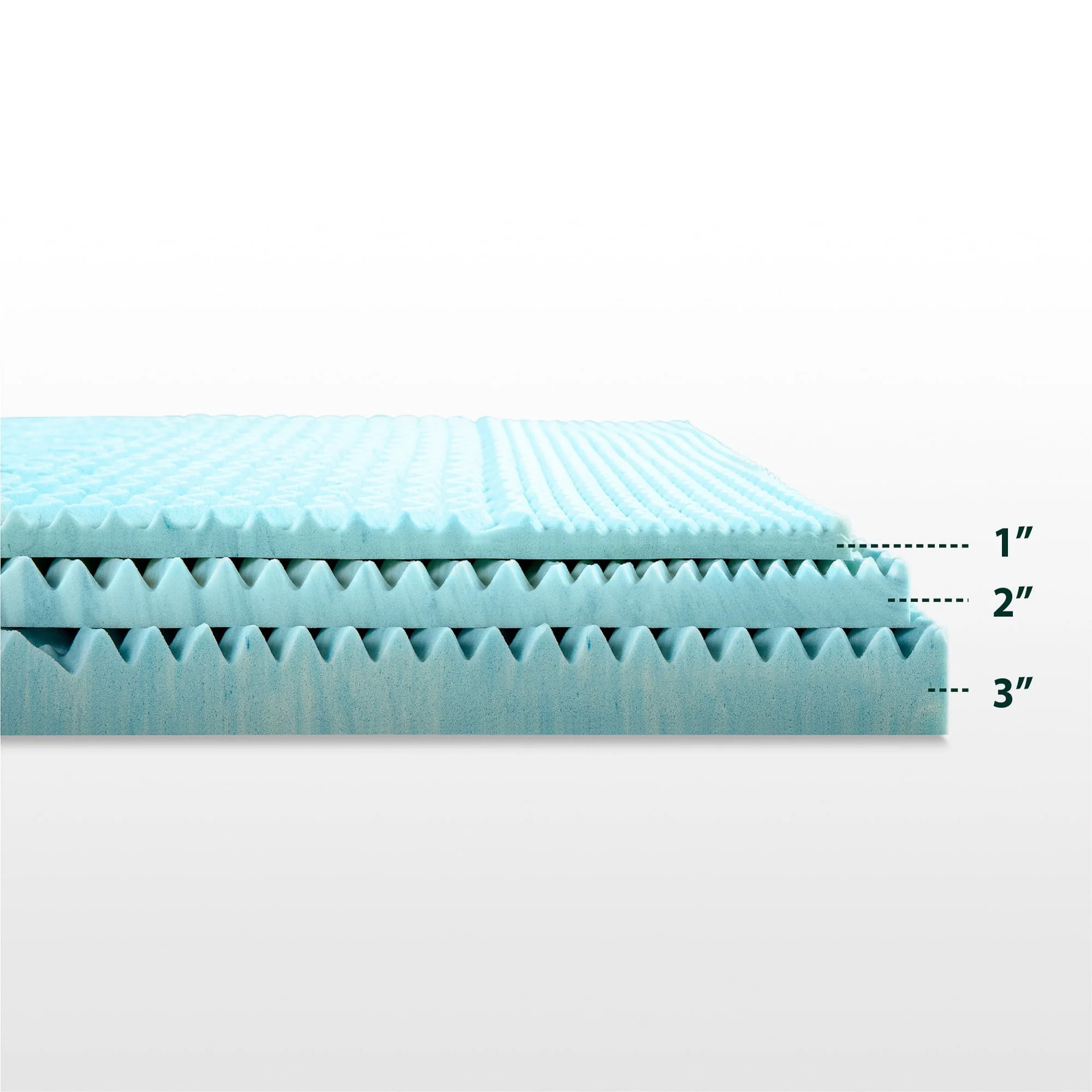 Zinus 84155009673 Spa Sensations 3 in Green Tea Gel Memory Foam Zoned Support Ma