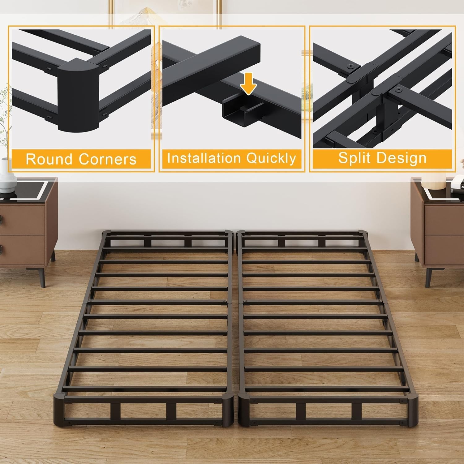 Split California King Box Spring, Heavy Duty Metal Cal King Box Spring Mattress