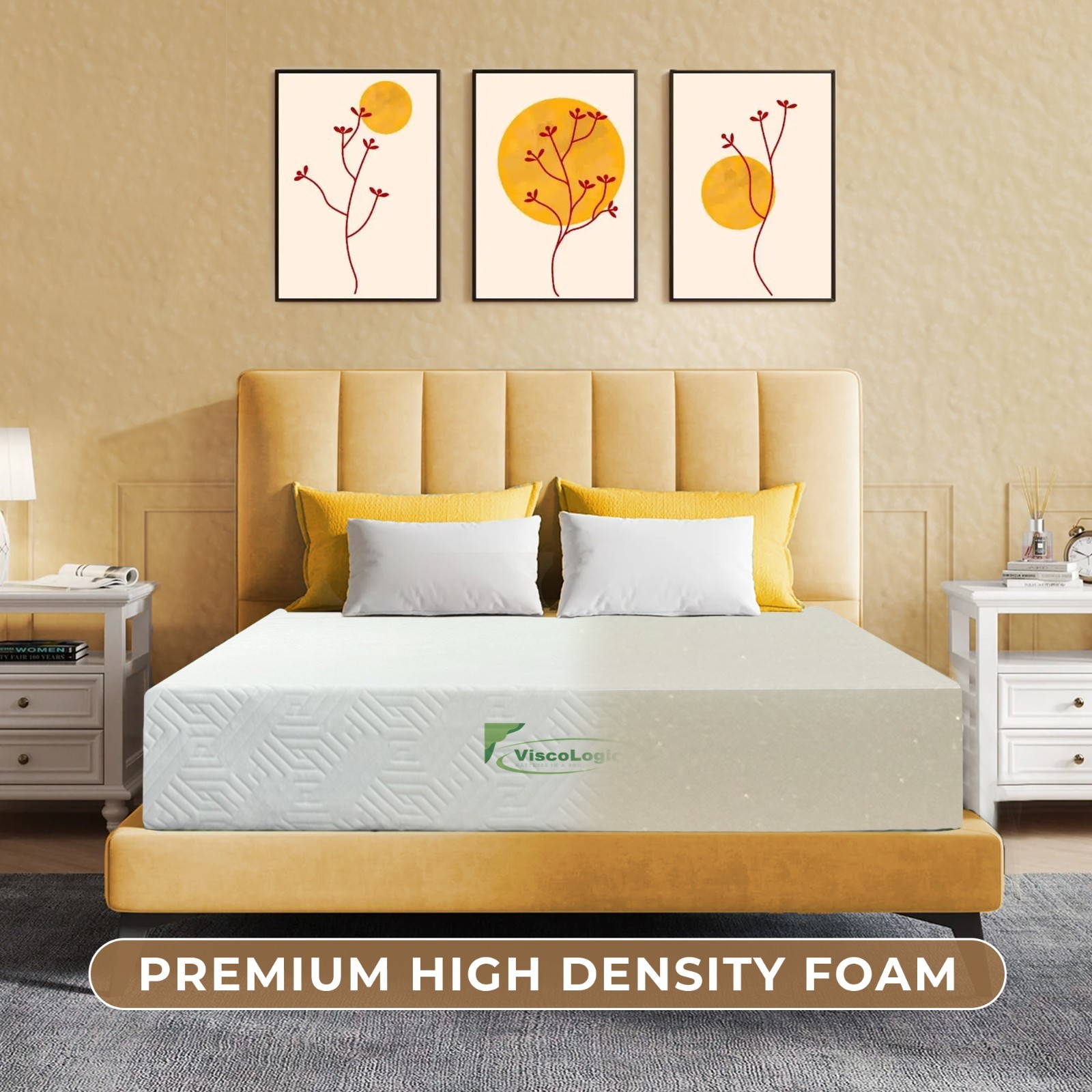 Economical Queen Size Medium Firm Foam Mattress Bed Made in Canada