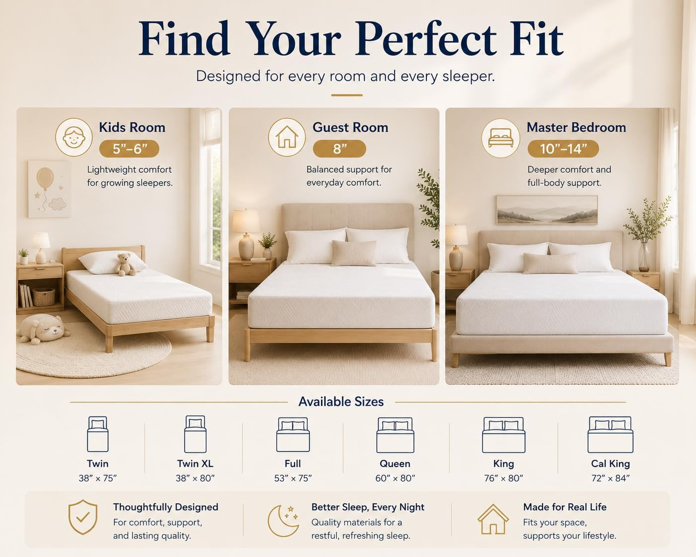 8″ Memory Foam Mattress with Cooling Gel – Medium Firm, CertiPUR-US Certified