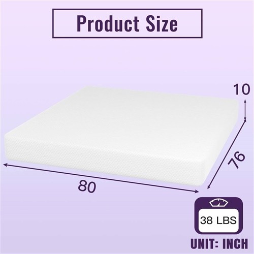 King 10” Charcoal Infused Memory Foam Mattress with Removable Washable Cover