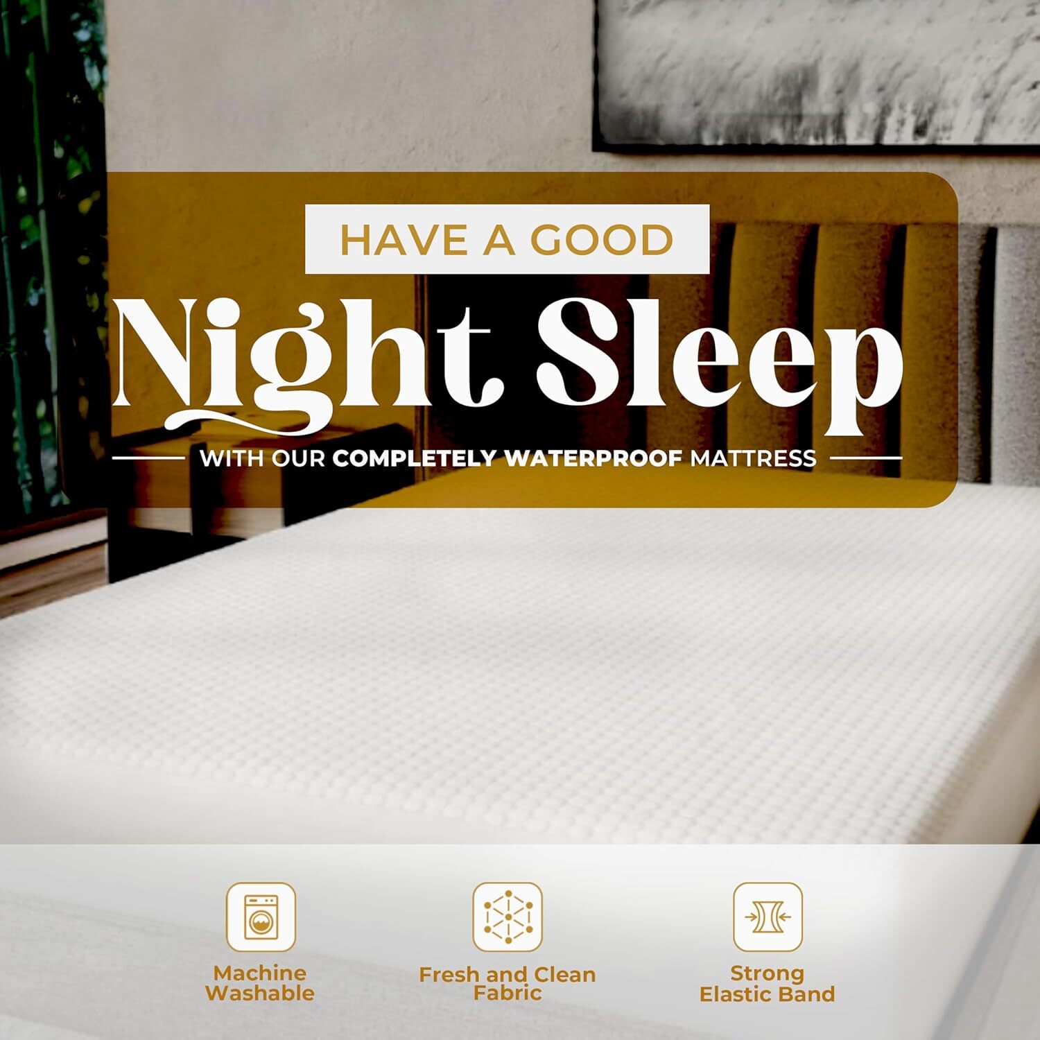 Waterproof Mattress Protector – Deep Pocket Fits 8-21” Twin, White