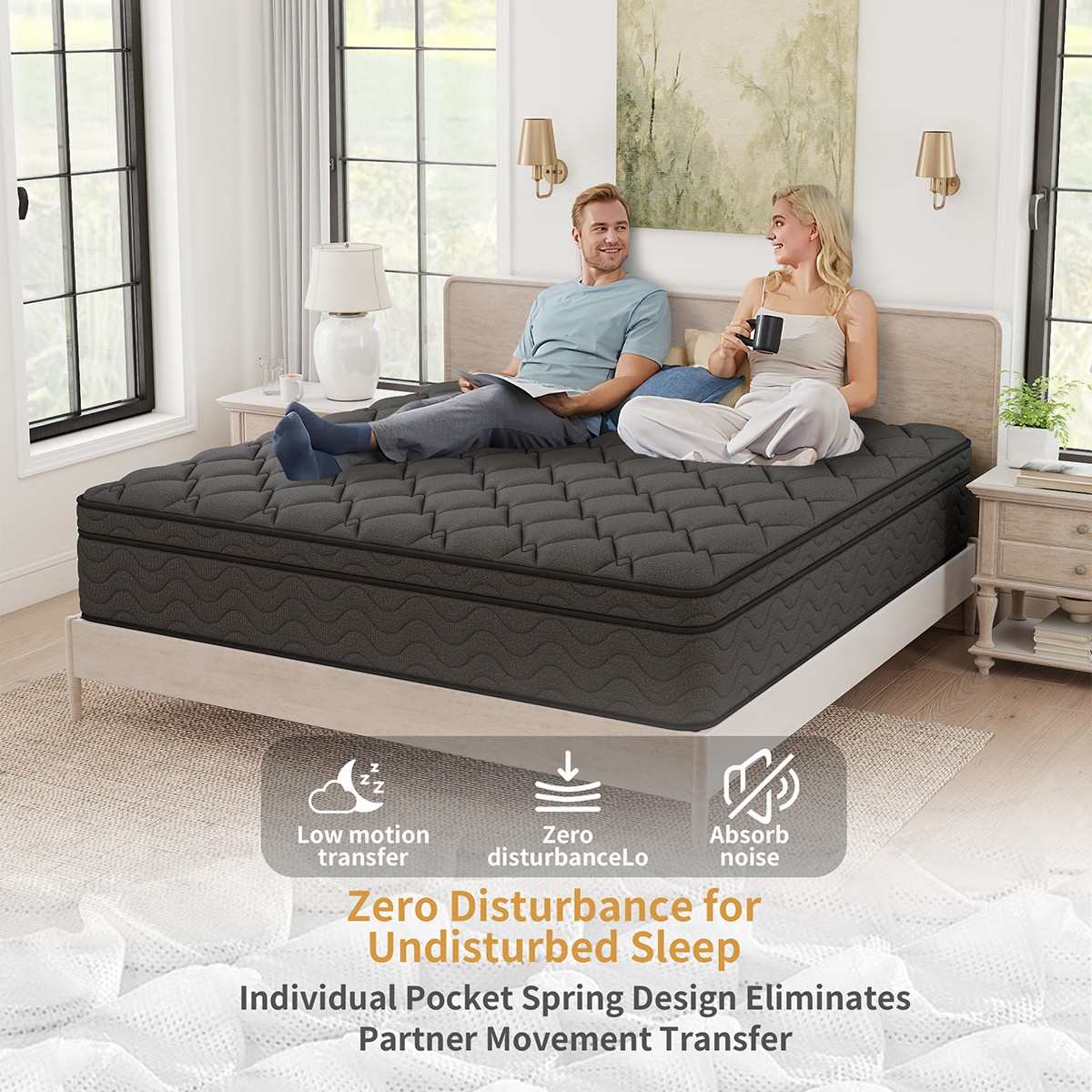 12″ Hybrid Mattress in a Box Gel Memory Foam Spring Twin Full Queen King Size