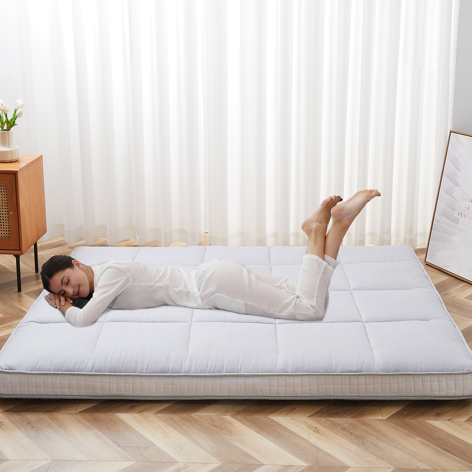 SLSY Japanese Futon Mattress Foldable Roll Up Mat Boys Girls Dormitory Pad Kids