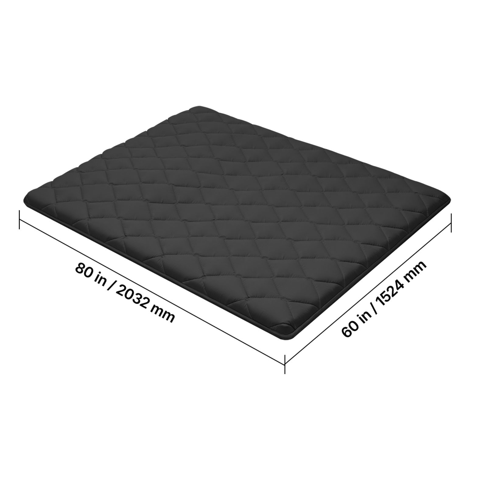 Uimoso Japanese Tatami Mattress Queen Size Foldable Futon with Storage Bag Black