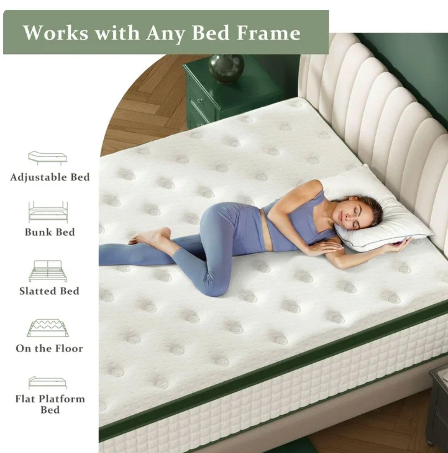 14″ Full Colchon Gel Memory Foam Hibrido Full Cama Mattress Hybrid Medium Firm