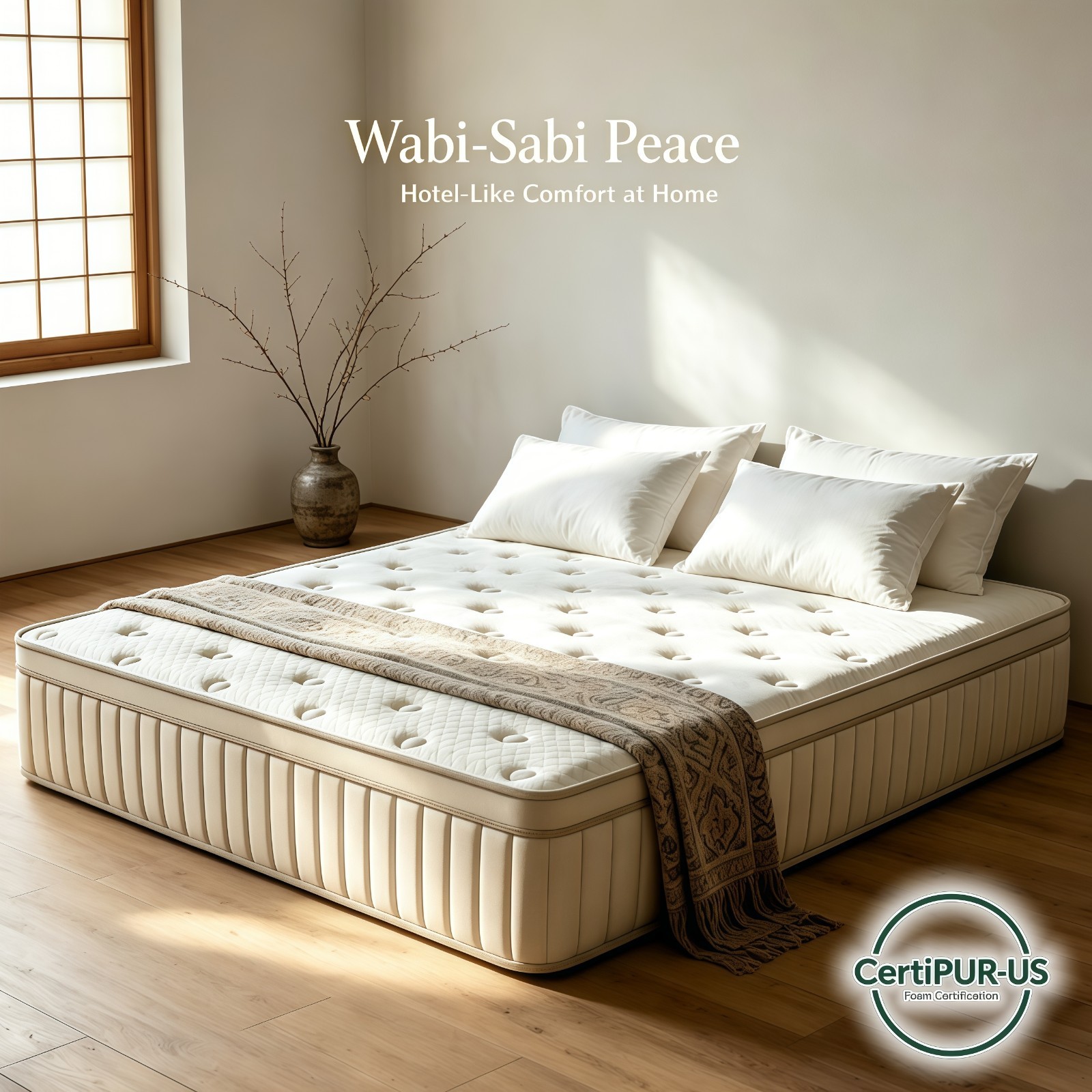 14 in Twin Hybrid Mattress Cooling Gel Memory Foam Pocket Spring Bed Box Beige