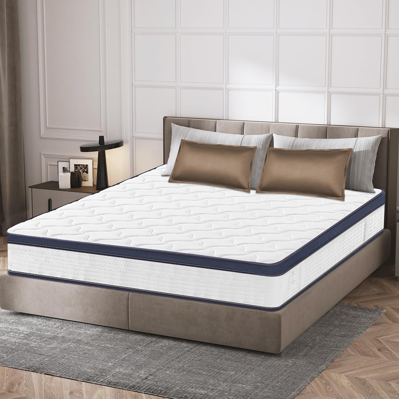 12″ Queen Size Cooling Gel Memory Foam & Pocket Springs Hybrid Mattress in a Box
