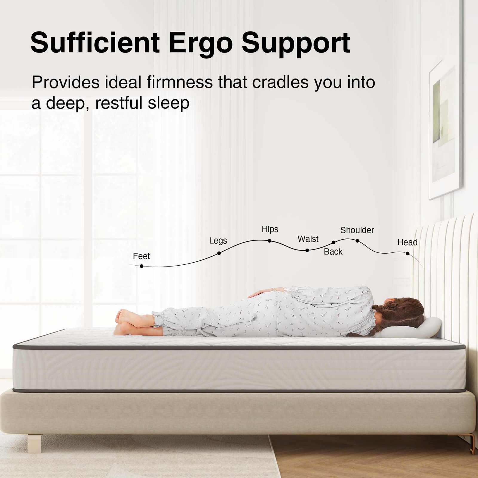 Full Size Mattress 8 Inch, Full Mattress Hybrid with Comfy Support, Bed Mattr…