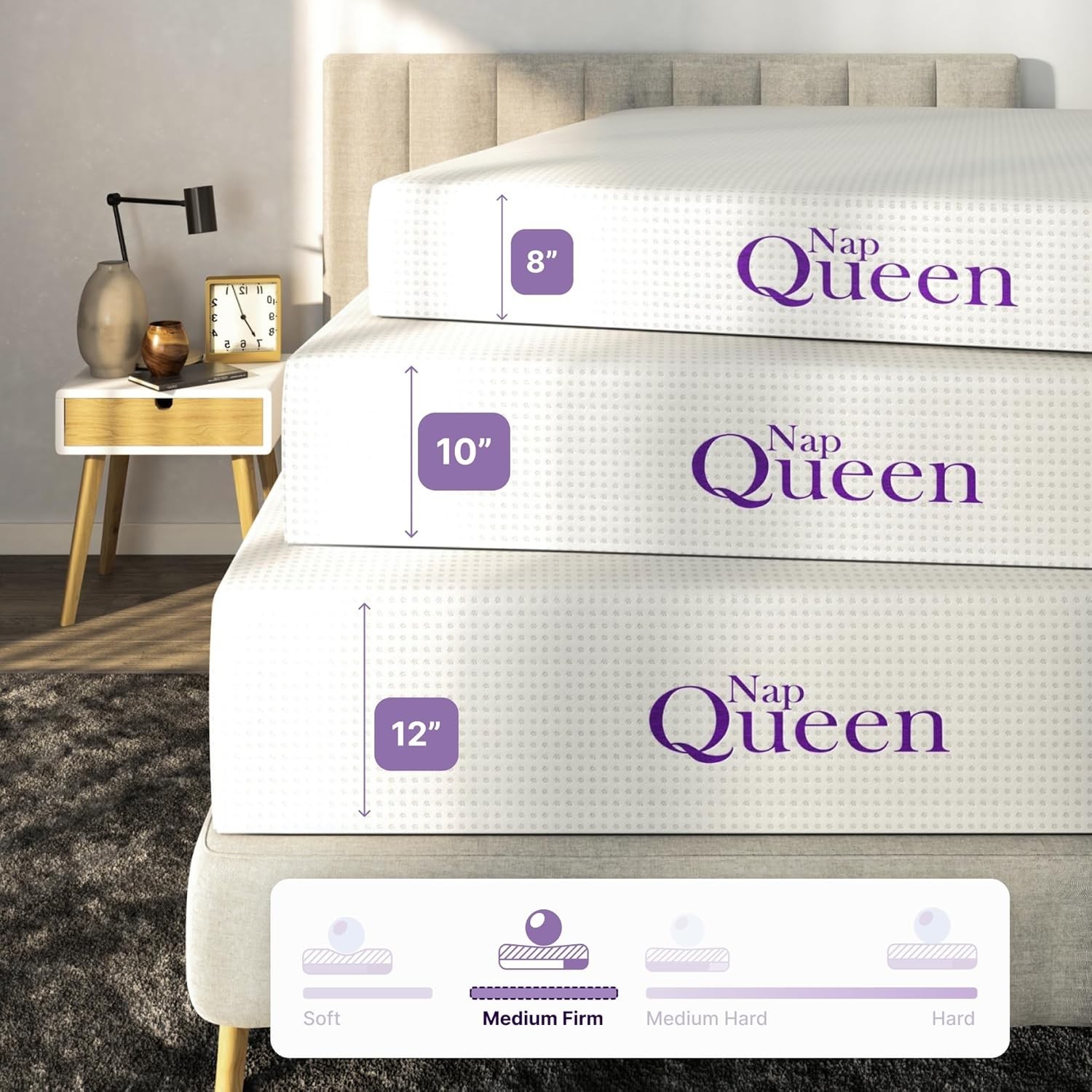 8 Inch Twin Size Mattress, Bamboo Charcoal Memory Foam Mattress, Bed in a Box