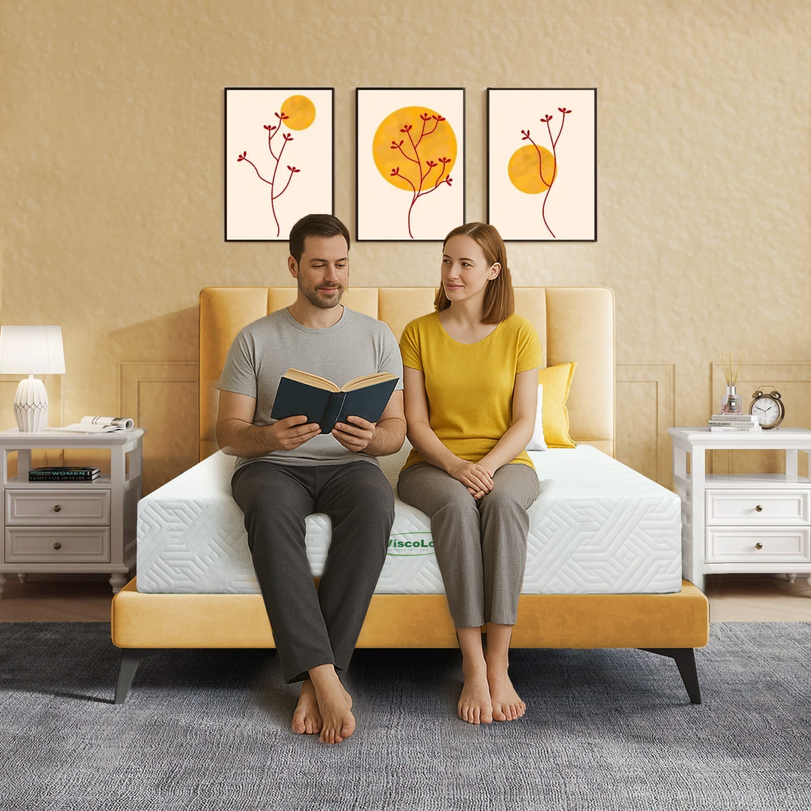 Economical Queen Size Medium Firm Foam Mattress Bed Made in Canada