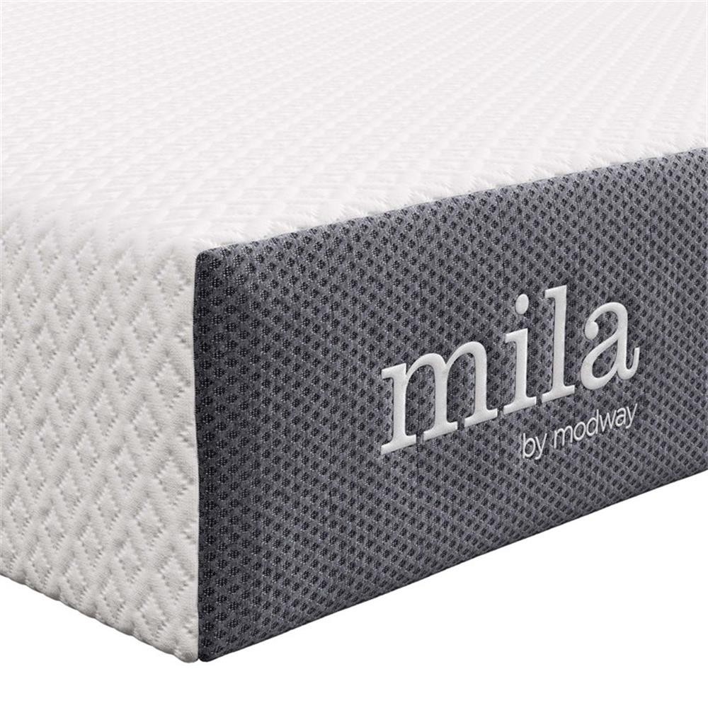 Modway Mila 8″ King Modern Style Memory Foam Mattress in Gray Finish