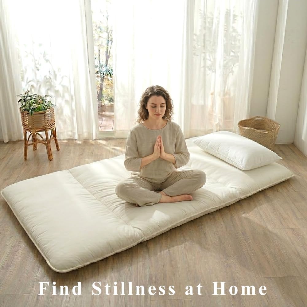 Japanese Futon Mattress Twin Shikibuton Firm Even Support – Traditional Batting