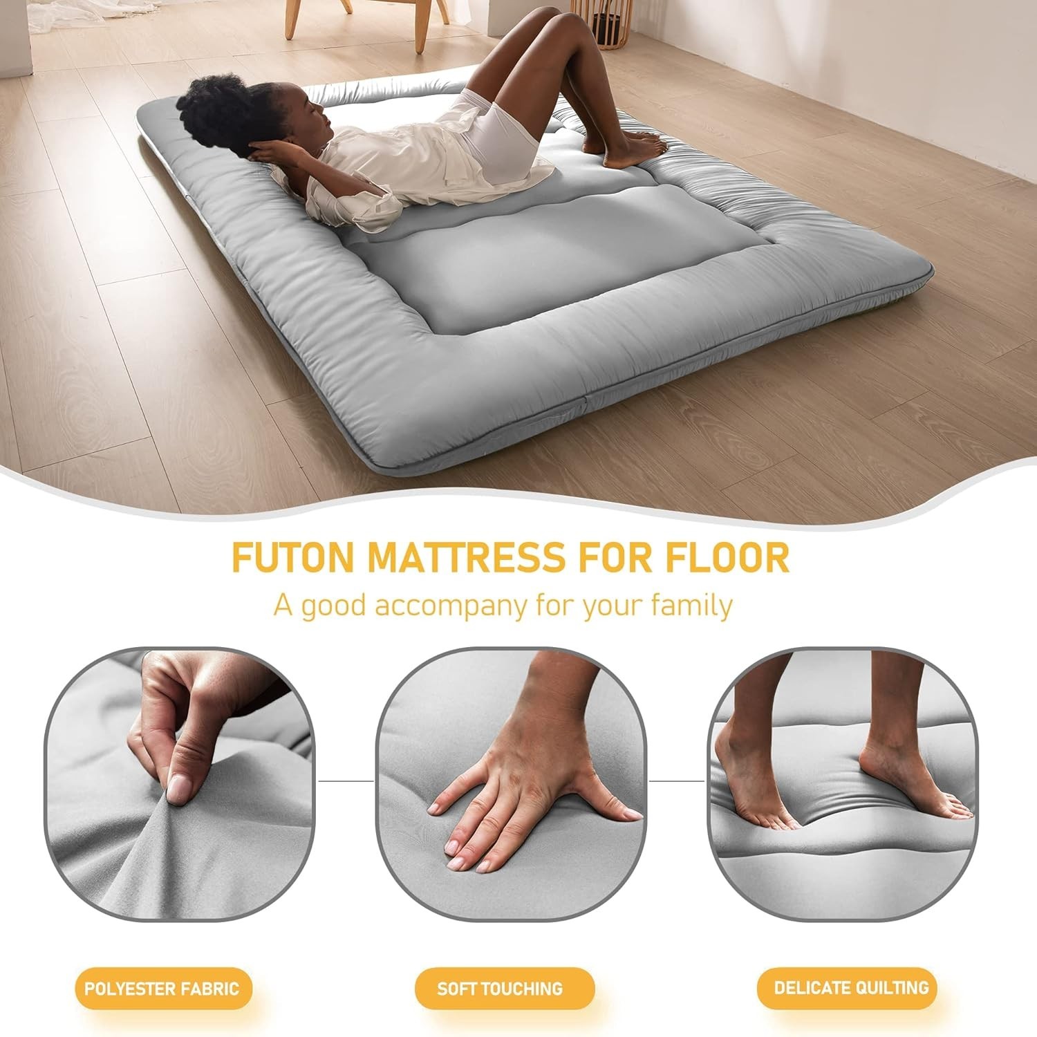 Luxury Japanese Floor Mattress Queen – Foldable Futon with Dustproof Cover