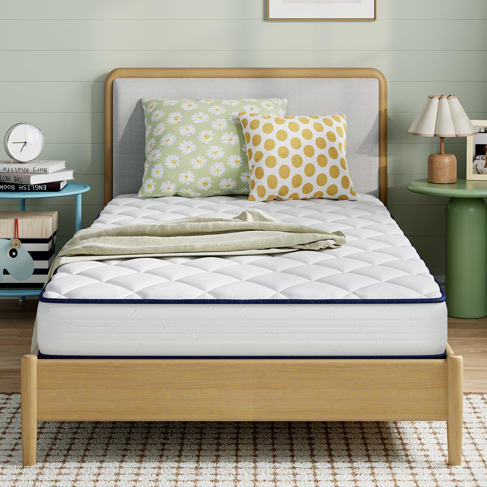 Novilla 8 inch Twin Size Mattresses for Kids, Foam and Spring Hybrid Twin Bed…