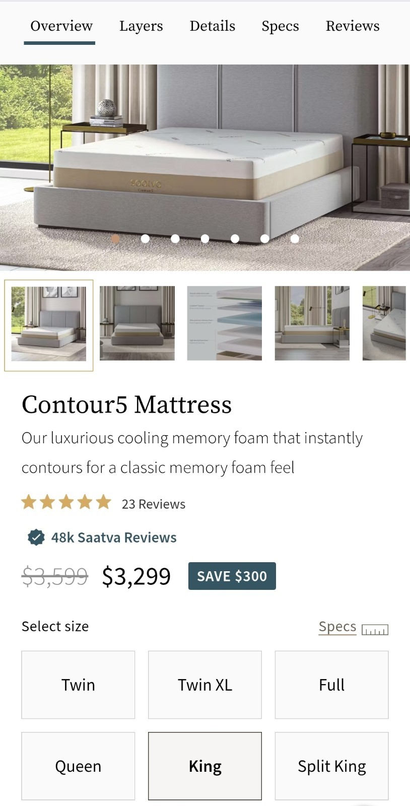Saatva Contour5 Medium King SIZE
