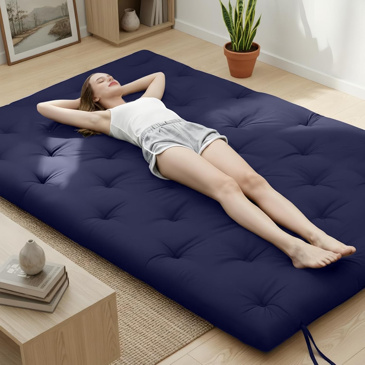 Water Resistant Japanese Futon Mattress Full Size 75″x54″ 2.5 Inch Thick