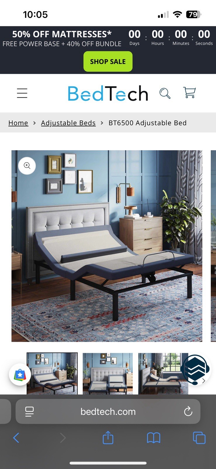 Tempurpedic Split King LuxeAdapt 2.0 Soft Mattress+Adjustable Motion Bed Base