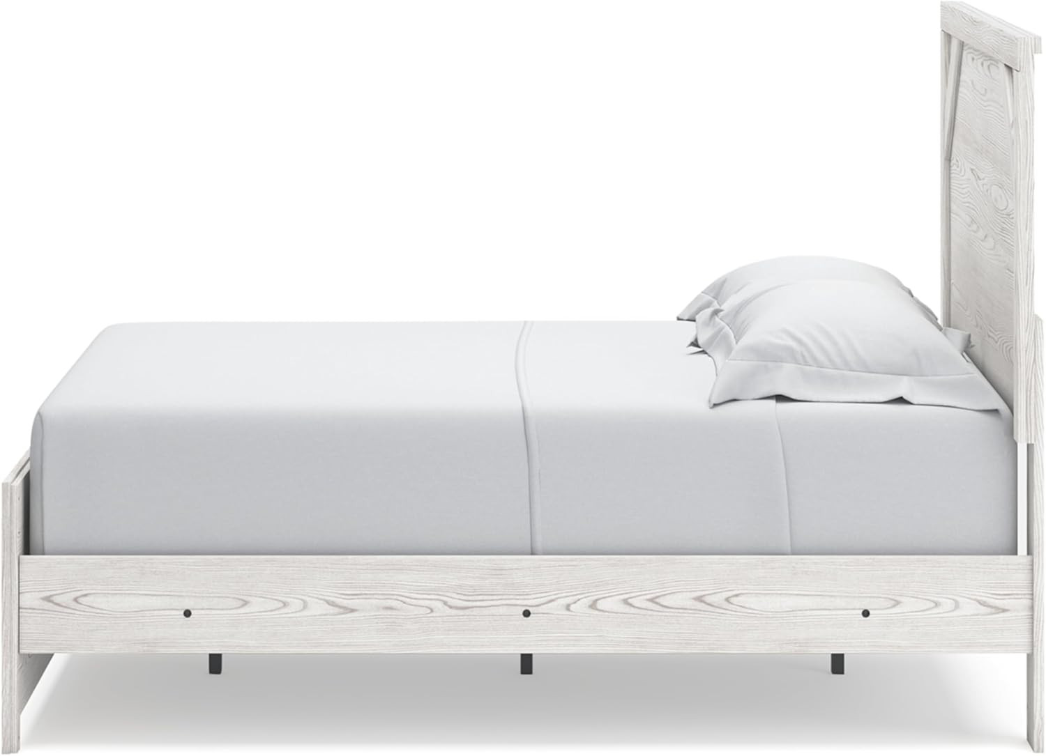 Gerridan Farmhouse Full Panel Bed in White & Light Gray – No Box Spring Needed