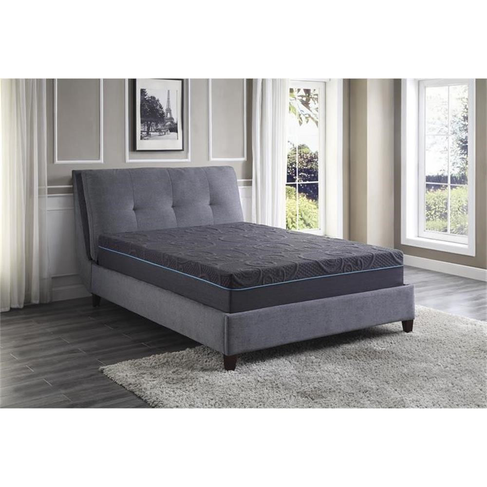 Pemberly Row 11″ Fabric Gel Memory Hybrid Mattress in Gray