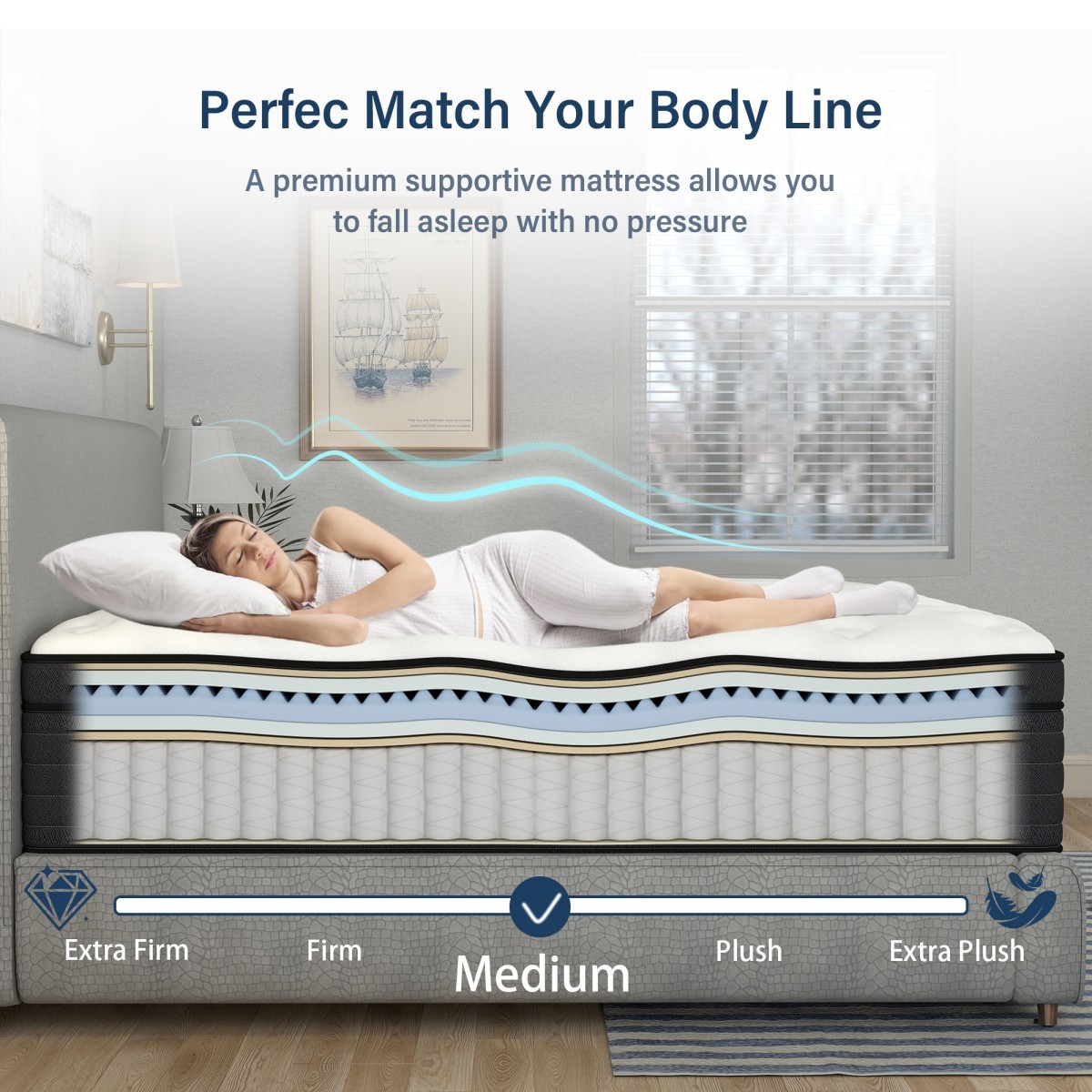 10″ 12″ 14″ Gel Memory Foam Spring Hybrid Mattress Twin Full Queen King In a Box