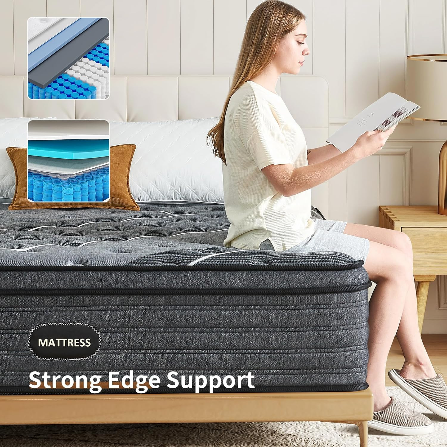 12 Inch Full Size Hybrid Mattress in a Box, Memory Foam Mattress with Pocket Spr