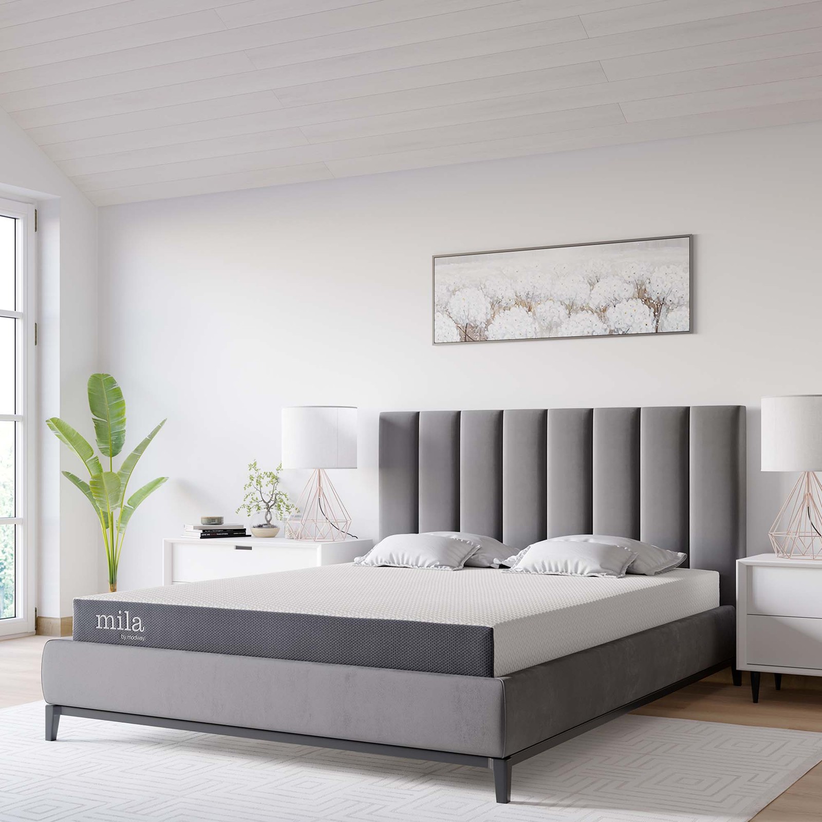 Modway 6″ Dual-Layer Queen Size Firm Memory Foam Mattress With 10-Year Warranty