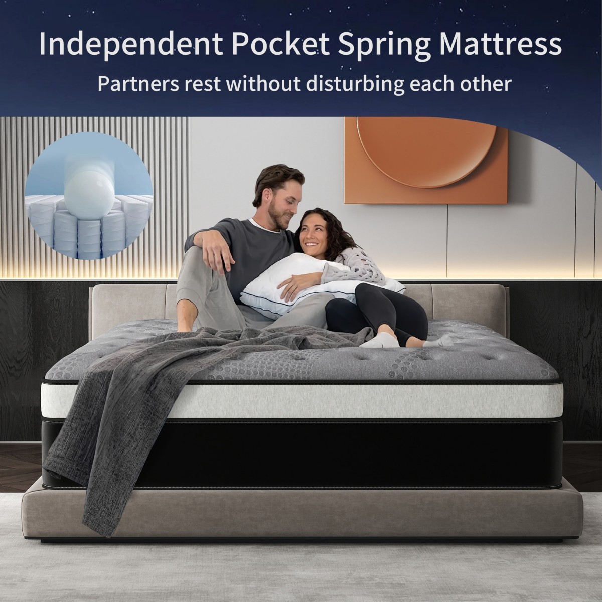 12″/14″ Mattress in a Box Gel Memory Foam Pocket Spring Twin Full Queen King