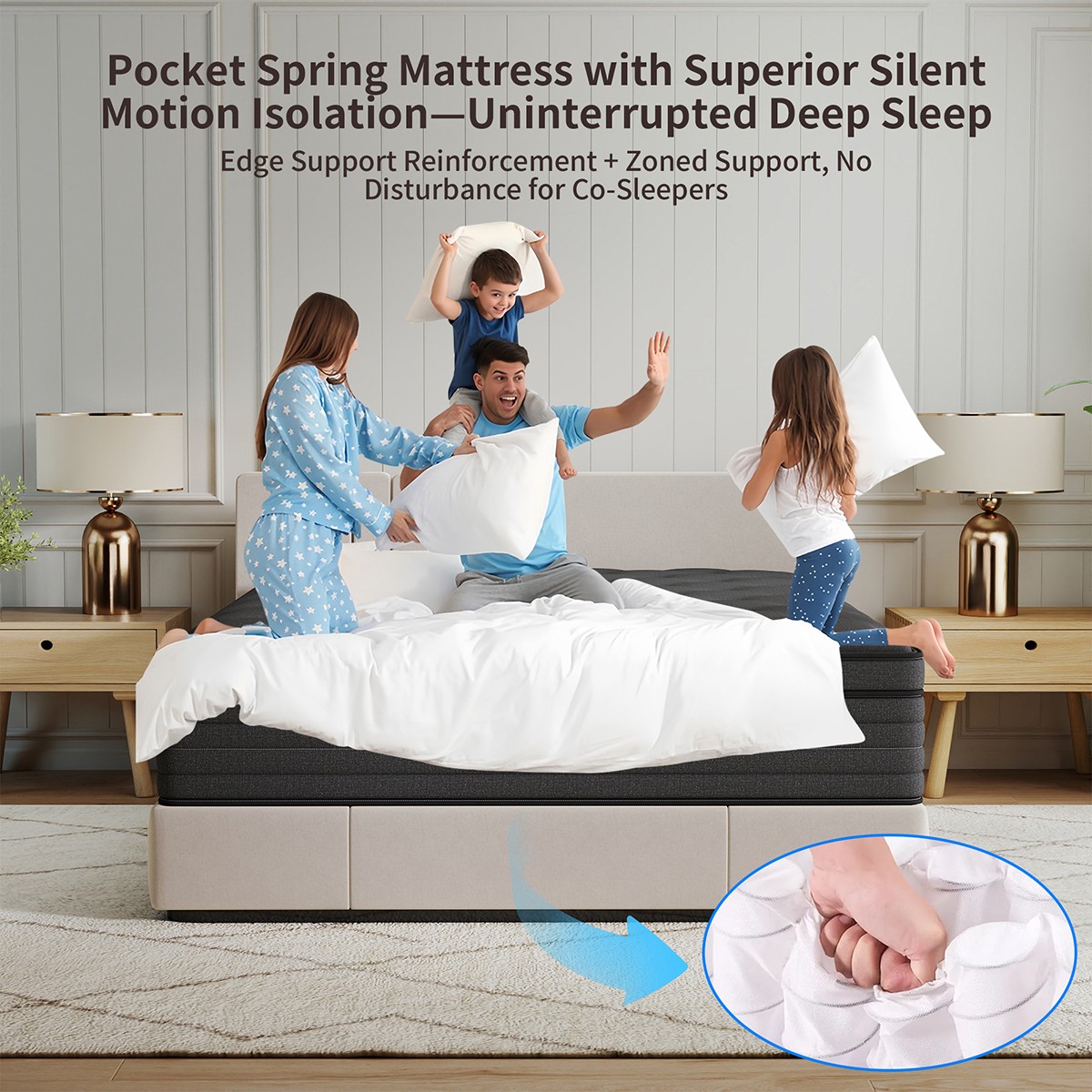 6″8″12″14″ Gel Memory Foam Hybrid Spring Mattress Twin Full Queen King In A Box