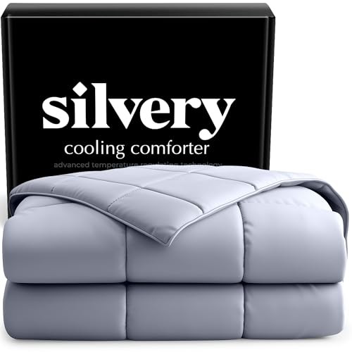 Silver-Infused Cooling Comforter – Full Queen / Queen (90″ x 90″) Gray