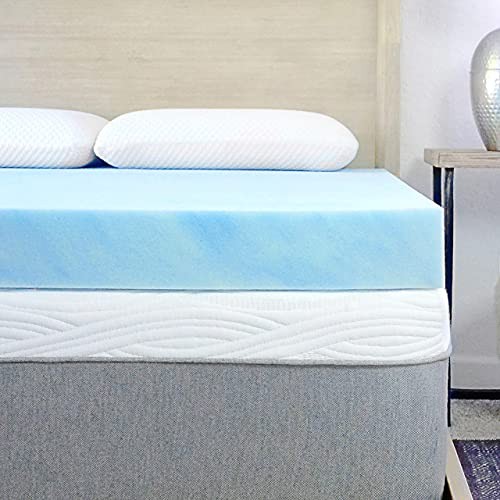 Cool Gel Swirl Memory Foam Mattress Topper Made in USA 3-Inch Full 3.0 Inches