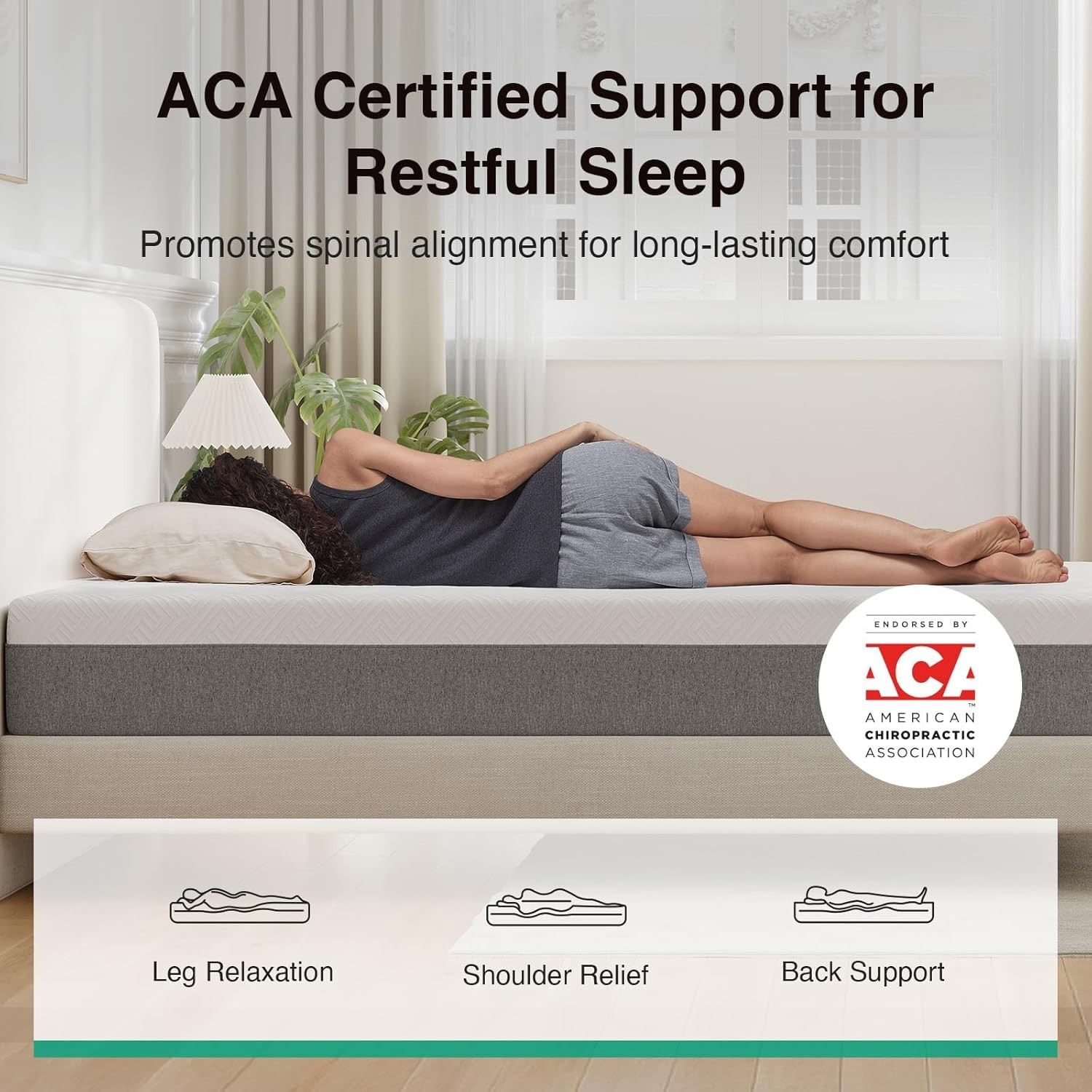 10-Inch Twin Size Memory Foam Mattress – Back Pain Relief, Grey, CertiPUR-US