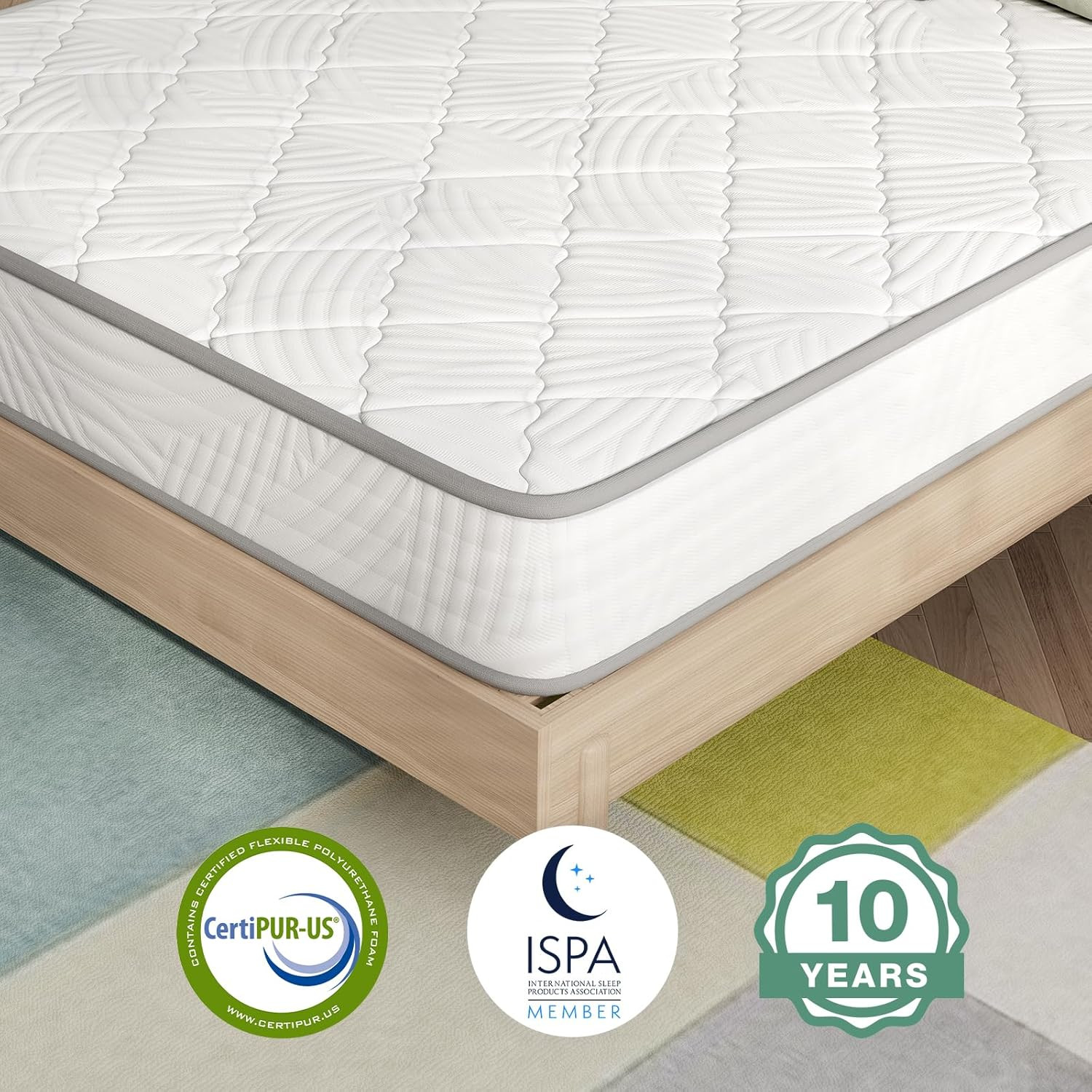 8-Inch Twin Hybrid Mattress for Back Pain Relief & Comfort, CertiPUR-US Certifie