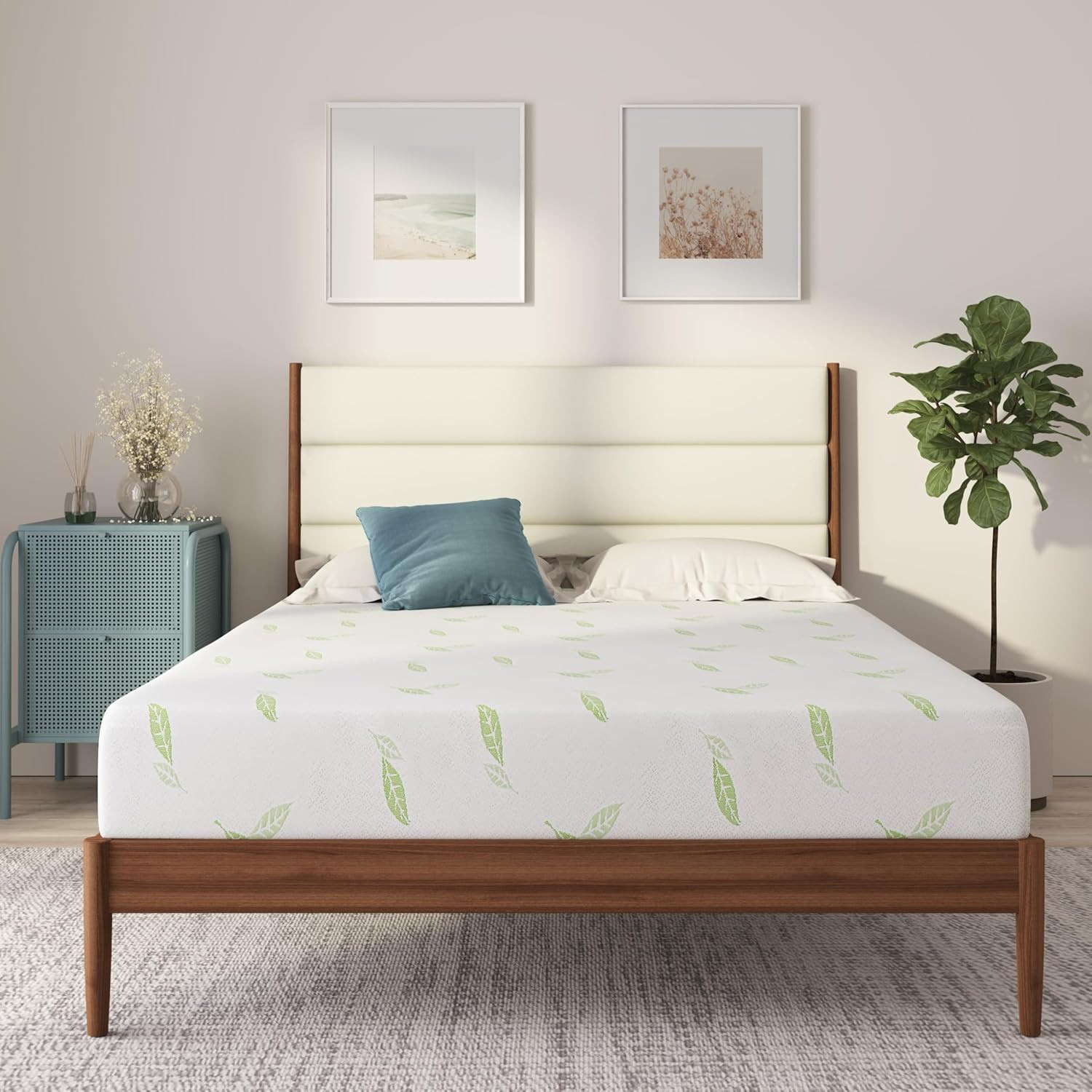 12″ Twin XL Green Tea Infused Memory Foam Mattress – Certipur-US Certified