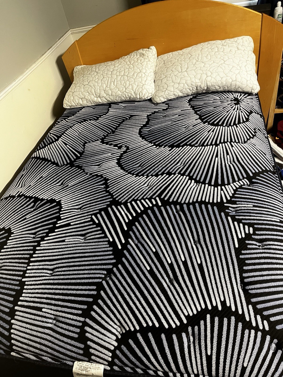 Serta PSX 24 Knox Firm Full Innerspring Mattress Black Gray White Abstract Print