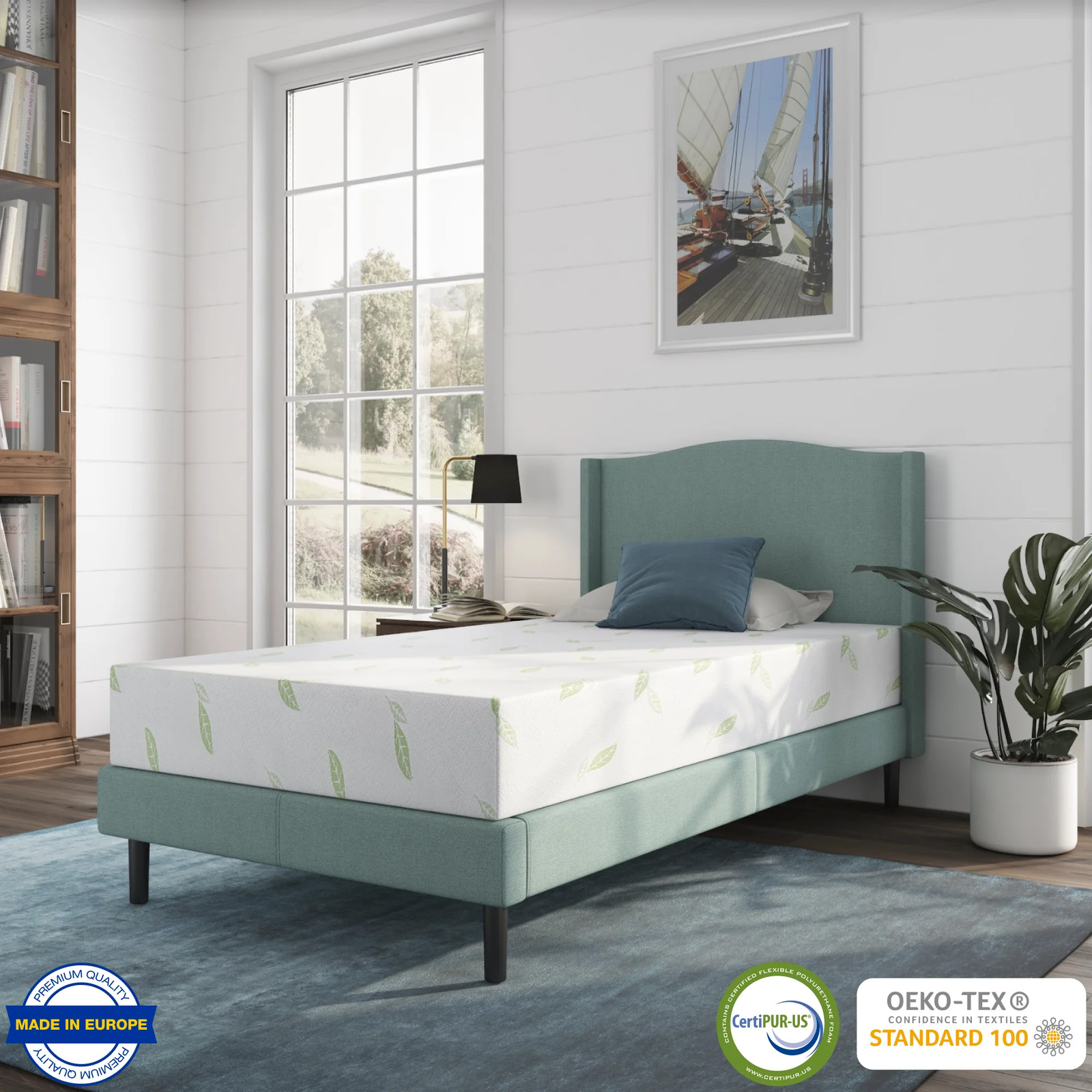 6″ 8″ 10″ 12″ Green Tea Infused Memory Foam Mattress Twin, Full, Queen, King