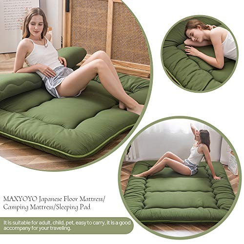 Futon Mattress Size Japanese Floor Mattress, Thicken Tatami Mat Twin Green