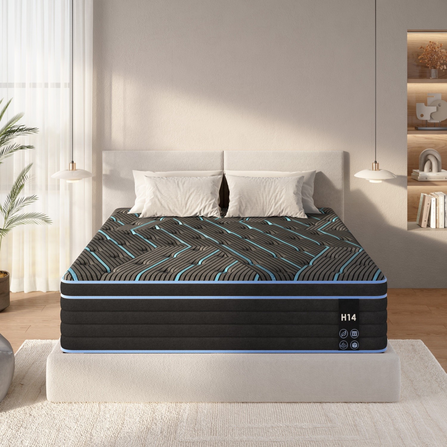 Queen/King 10in Hybrid Mattress Memory Foam Pocket Springs CertiPUR-US Certified