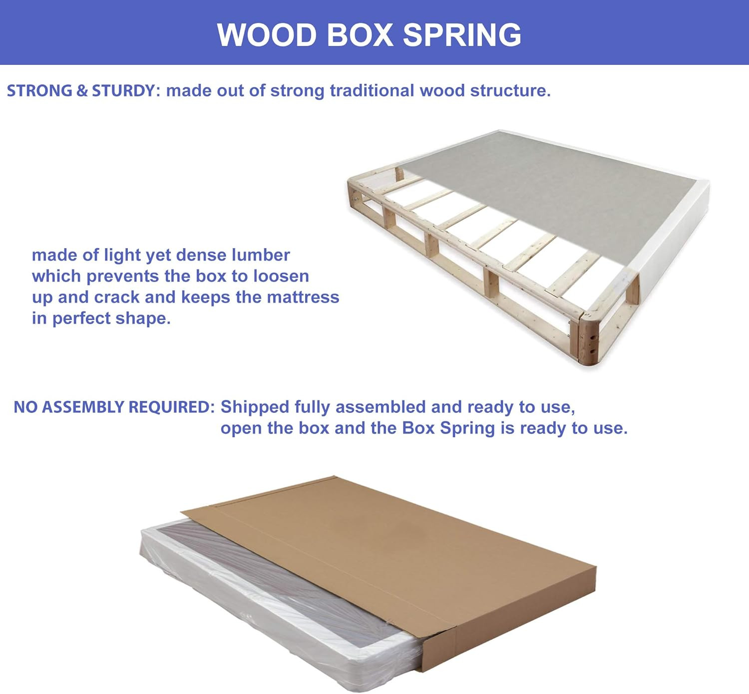Low Profile Split Wood Box Spring/Foundation for Mattress Set