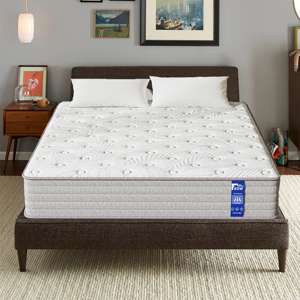 KOW 12 Inch King Hybrid Mattress Gel Memory Foam & Pocket Spring Medium Plush
