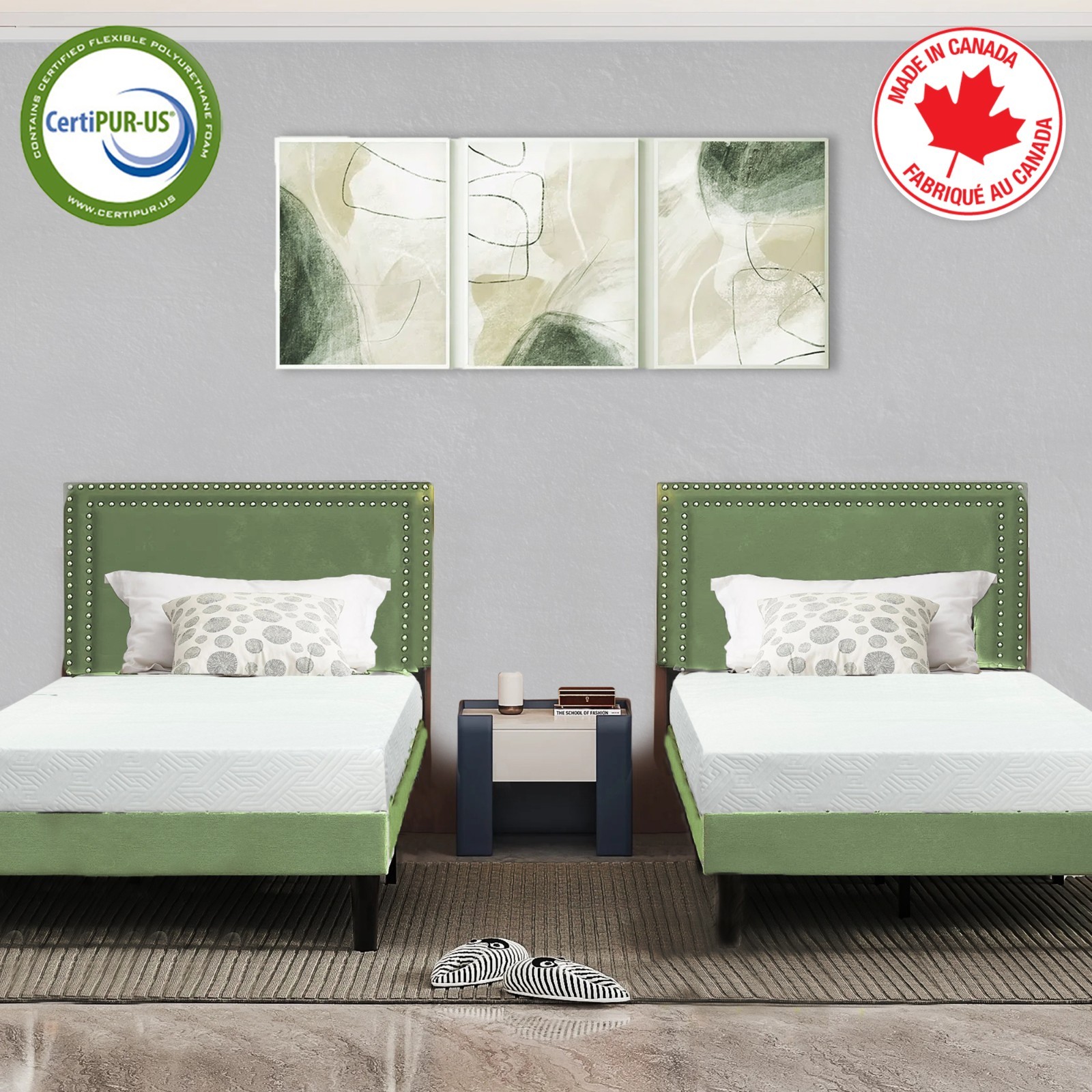 Economical Twin Size Medium Firm Foam Mattress Bed Made in Canada